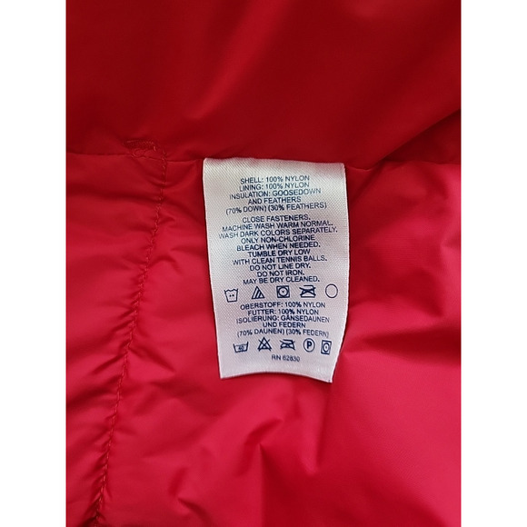 Lands' End Down Puffer Vest S 6/8 Red Insulated Snap Front Winter Holiday Layer - Picture 6 of 8